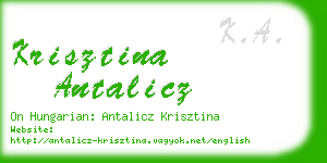 krisztina antalicz business card